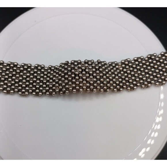 Sergio Gutierrez Liquid Metal Silver Mesh Cuff Bracelet Signed SG - Picture 5 of 14